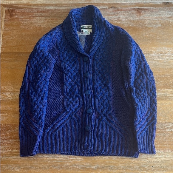 Aran Crafts Sweaters - NWT Aran Crafts Purple and Blue 100% Merino Wool Sweater SZ Small